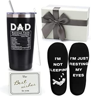 Awesome Gift for Dad: Our exquisite gift box and 20 oz mug with unique design "Dad", cozy socks with "I'm not sleeping,I'm Just Resting my eyes "and greeting card (you can write your wishes for father) are perfect for thanking father. Gifts For Dad From Daughter, Father Day Gifts, Fathers Day Gift Basket, Diy Father's Day Crafts, Comfortable Socks, Fathers Day Crafts, Dad Birthday Gift, Retirement Gifts, Insulated Tumbler