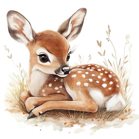 Bambi Clipart, Bambi Pictures, Deer And Butterfly, Raccoon Clipart, Baby Room Paintings, Deer Clipart, Butterfly Clipart, Deer Pictures, Woodland Deer