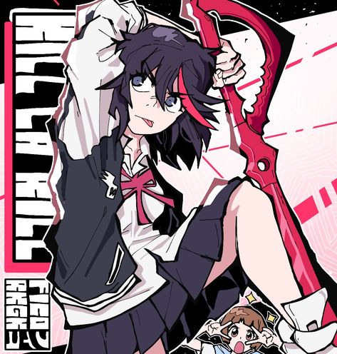 Ryuko Matoi Icon, Ryuko Kill La Kill, Kill La Kill Ryuko Matoi, Kill La Kill Mako, Kill A Kill, Kill La Kill Art, Ryuko Matoi, Happy Tree Friends Flippy, Tomboy Art