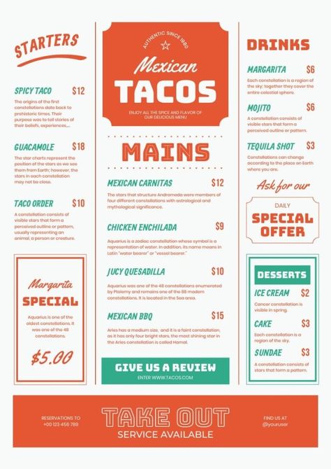 Duotone Authentic Mexican Tacos Restaurant Menu Mexican Menu Ideas Design, Mexican Restaurant Menu Ideas, Tacos Menu Design, Menu Design Mexican, Mexican Restaurant Menu Design Ideas, Taco Menu Design, Mexican Food Menu Design, Mexican Restaurant Menu Design, Taco Restaurant Design