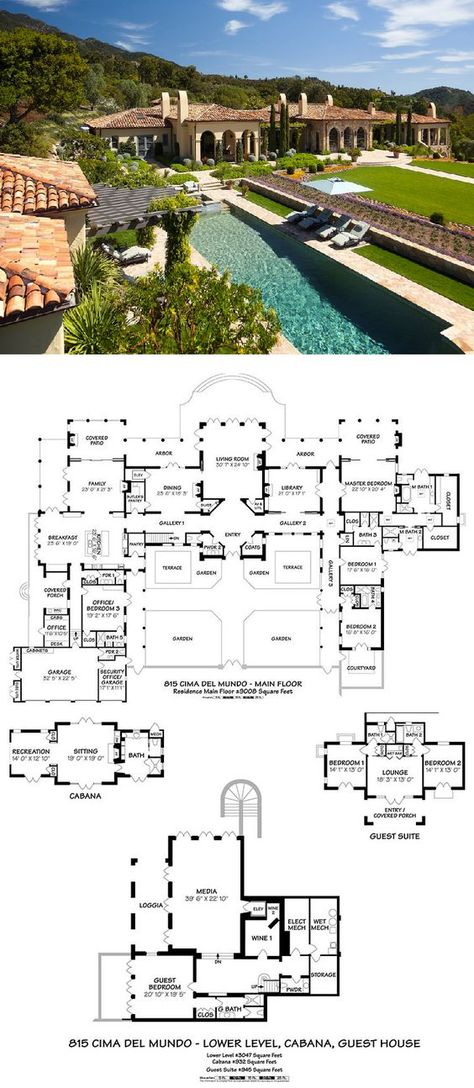 Mediterranean Mansion Layout, Mediterranean Floor Plan, Big Mediterranean House, Mediterranean Homes Layout, House Mediterranean Modern, Aesthetic Home Layout, Italian Villa Plans, Italian Mansion Floor Plan, Estate Homes Plans