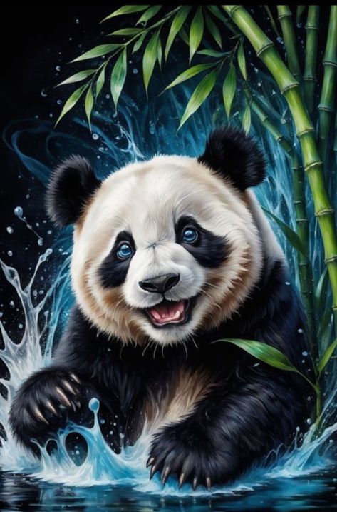 Panda Bears Wallpaper, Panda Bear Art, Diy Panda, Panda Artwork, Panda Painting, Panda Illustration, Panda Tattoo, Teddy Bear Wallpaper, Panda Art