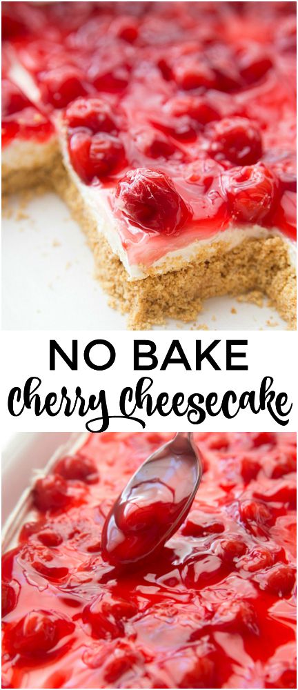 Low Calorie Cherry Cheesecake, No Bake Cherry Cheesecake With Cool Whip 9x13, Easy Cherry Cheesecake No Bake, Cherry Cheesecake No Bake, Cherry Cheesecake Dessert, Cheesecake Desserts Recipes, No Bake Cherry Cheesecake, Dessert Oreo, Cheesecake Dessert