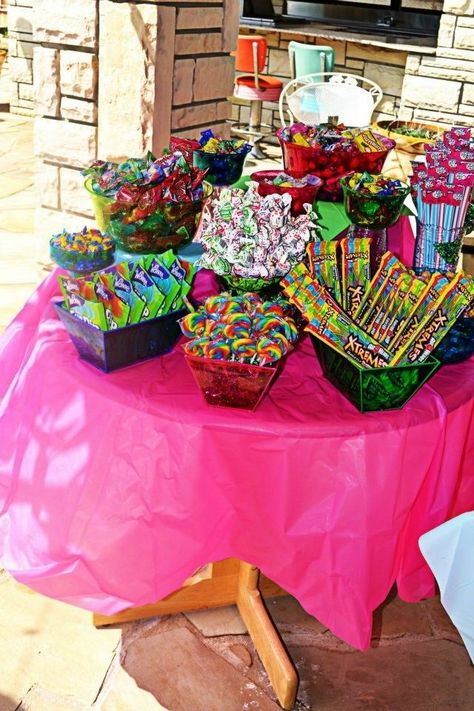 Sleepover Snacks, Candy Theme Birthday Party, Candy Bar Ideas, Candy Land Birthday, Candy Bar Birthday, Candy Land Birthday Party, Sleepover Birthday, Sleepover Birthday Parties, Eighteenth Birthday