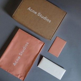 Acne Studio Packaging, Acne Studios Packaging, Acne Studios Branding, Acne Packaging, Acne Brand, Ecommerce Packaging, Acne Studio, Clothing Packaging, Fashion Packaging