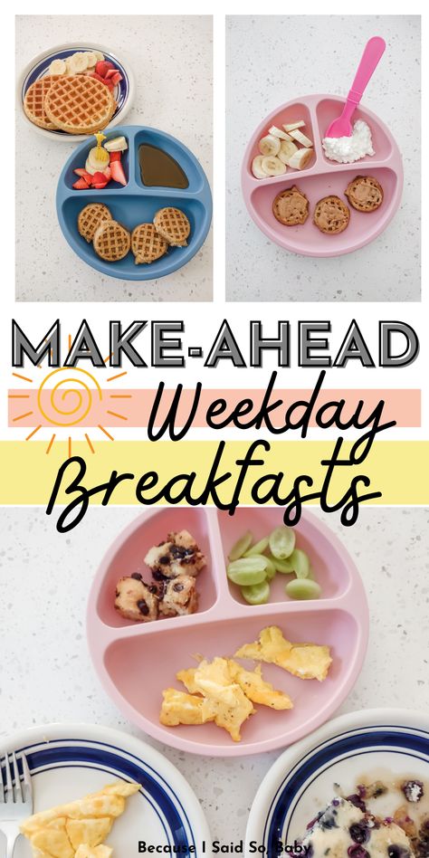 back-to-school breakfasts Easy Back To School Breakfast For Kids, Breakfast Ideas To Take To School, Easy Breakfast School Mornings, Kids Make Ahead Breakfast, Pre-k Breakfast Ideas, Easy Weekday Breakfast Ideas, Make Ahead Breakfast For School Days, Easy Weekday Breakfast Kids, Toddler School Breakfast Ideas