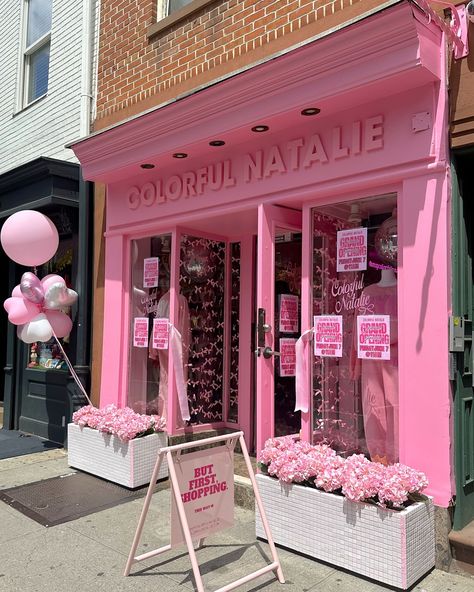 WE ARE OPEN WEST VILLAGE! 💖 come visit the cutest and pinkest spot in the neighborhood 🎀 open mon-sat 11-7 & sun 11-6 🛍️🫶 College Roomate, Bloxburg Town, Pink Store, Cute Store, Salon Interior Design, Nyc Shopping, Ig Feed, Store Ideas, Boutique Store