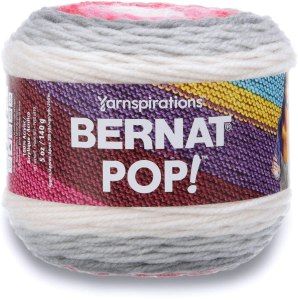 Bernat Pop Yarn, Bernat Pop, Pop Lipstick, Yarn Cake, Yard Care, Knitting Gauge, No Rain, Crochet Hook Sizes, Crochet Home