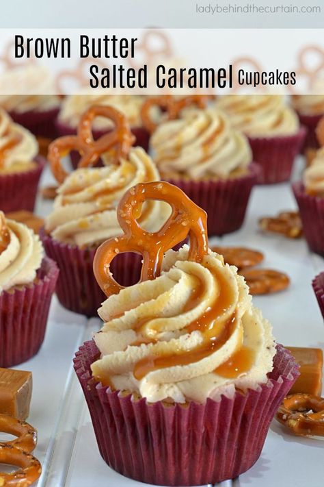 Brown Butter Caramel, Brown Butter Frosting, Salted Caramel Cupcakes, Summer Cupcakes, Caramel Cupcakes, Butter Caramel, Butter Cupcakes, Coconut Cake, Pumpkin Cake