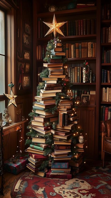 Gen Z’s Guide to Creative Christmas Trees: 15 Unique Ideas for 2024 — Living Bright Interiors Bookshelf Christmas Tree, Upcycle Fake Christmas Tree, Bottle Tree Christmas, Unusual Christmas Trees Unique, Book Trees Christmas, Multiple Christmas Trees Together, Colorful Lights Christmas Tree, Multiple Christmas Trees, Non Traditional Christmas Tree