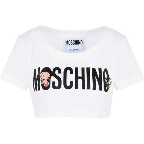 Moschino Short Sleeve T-shirts (625 BRL) ❤ liked on Polyvore featuring tops, t-shirts, white, moschino t shirt, white cotton tops, white jersey, white short sleeve top and cotton jersey t shirt Cl Fashion, Moschino T Shirt, White Short Sleeve Tops, Moschino Couture, T Shirts White, Cotton T Shirts, Fashion Statements, White Jersey, Short Sleeve T Shirt