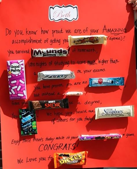 Show your friend how much you love them with this “sweet” card 5th Grade Graduation, Diy Graduation Gifts, Candy Board, Candy Grams, Candy Poster, Graduation Candy, Diy Graduation, Grad Party Ideas, Graduation Presents