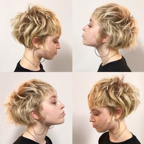 Funky Short Hair Cuts, Short Edgy Shag Haircut, Short Pixie Bob, Edgy Short Haircuts, Edgy Short Hair, Punk Hair, Haircut And Color, Short Hair Haircuts, Ponytail Hairstyles