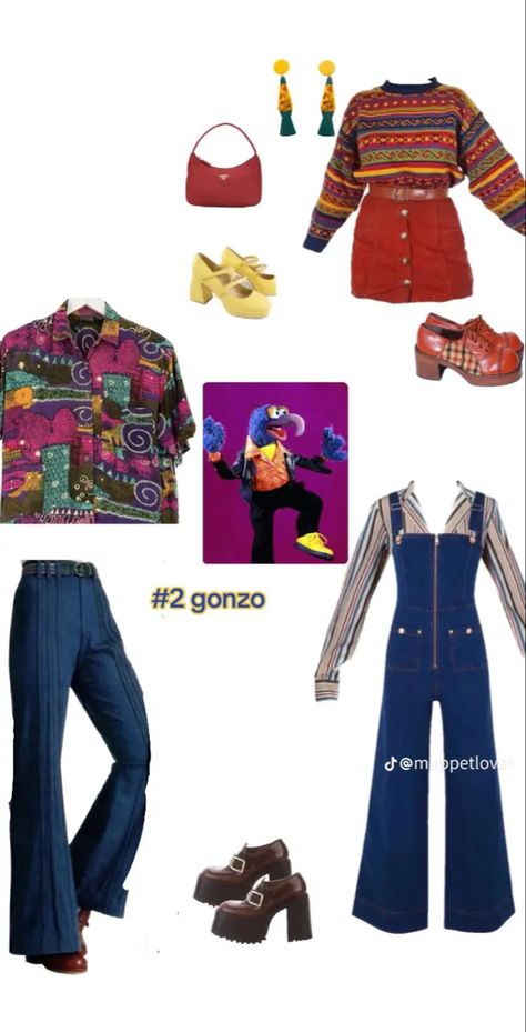 Gonzo Muppets Outfits, Gonzo Inspired Outfits, Gonzo Outfit, Gonzo Aesthetic, Muppets Disneybound, Muppets Costume, Gonzo Muppets, Pick Clothes, Halloween 2023