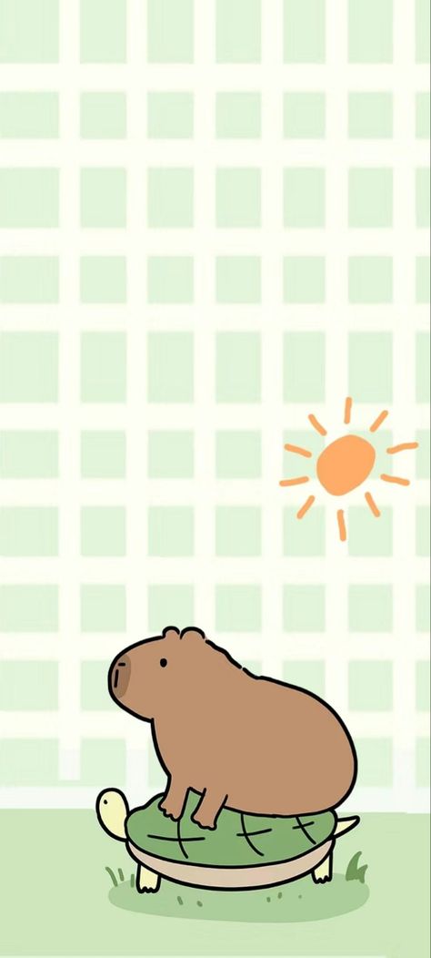 Capybara Phone Wallpaper, Cabypara Wallpaper, Capybara Background, Caby Bara, Capybara Wallpaper, Turtle Wallpaper, Best Friend Wallpaper, Positive Wallpapers, Peach Wallpaper