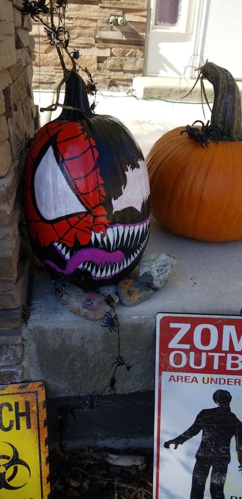 Winning Painted Pumpkins, Anime Painted Pumpkins, Miles Morales Pumpkin Painting, Scary Punkin Painting, Chucky Painted Pumpkin, Horror Painted Pumpkin, Jason Pumpkin Painting, Venom Pumpkin Painting, Marvel Pumpkin Painting