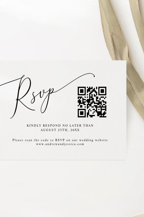 Minimal Wedding QR Code RSVP Card Wedding Qr Code, Minimal Wedding, Rsvp Wedding Cards, Wedding Rsvp, Wedding Website, Minimalist Wedding, Rsvp Card, Future Wedding, Qr Code