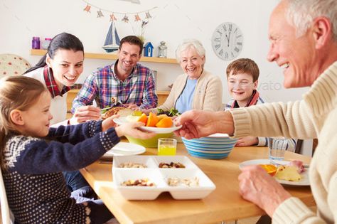 Multi Generation Family Eating Lunch At Kitchen Table by monkeybusiness. Multi Generation Family Eating Lunch At Kitchen Table#Family, #Eating, #Multi, #Generation Income Protection, Critical Illness, Restaurant Photography, Eat Together, Family Eating, Health Guide, Apple Desserts, Healthy Nutrition, Family Dinner