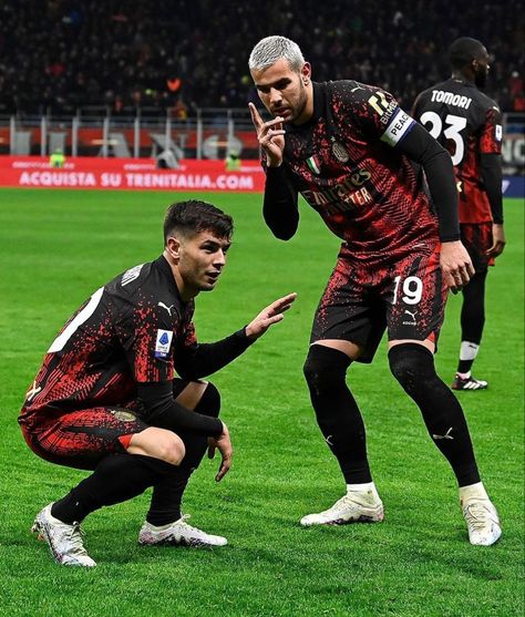 Brahim Diaz, Theo Hernandez, Milan Wallpaper, Milan Football, Football Players Photos, Lionel Messi Wallpapers, Football Images, Football Icon, Football Is Life