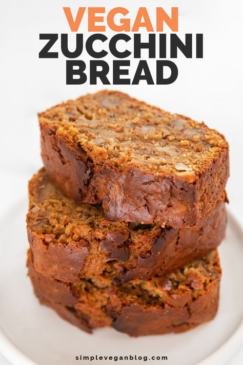 Vegan Zucchini Bread, Egg Substitute In Baking, Yeast Free Breads, Vegan Egg Substitute, Zucchini Bread Recipe, Vegan Blog, Vegan Zucchini, Zucchini Bread Recipes, Vegan Bread