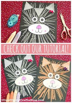 Cat Art Activities, Cat Crafts For Kids, Art Project For Kids, Halloween Crafts For Toddlers, Art Projects For Adults, Project For Kids, Kid Craft, Pet Art, Kindergarten Art