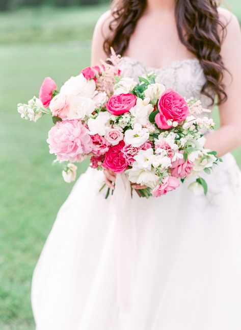 Pink Sweetheart Table, Hanging Flowers Wedding, Bouquet With Roses, Pink Flower Arrangements, Pink Centerpieces, Roses And Peonies, White Boutonniere, Pink And White Weddings, Hot Pink Weddings