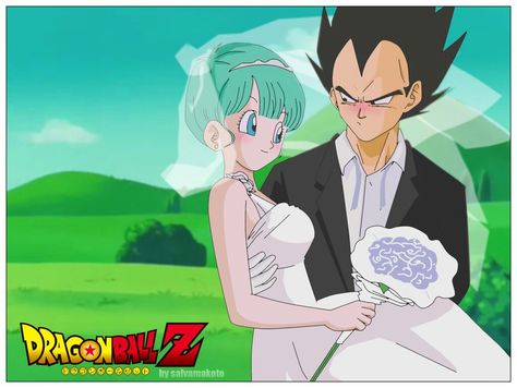 Bulma Vegeta wedding Bulma And Vegeta, Vegeta And Bulma, Dbz Characters, Emoji Love, Dragon Images, Dragon Ball Universe, Anime Dragon Ball Goku, Anime Nerd, Dragon Balls