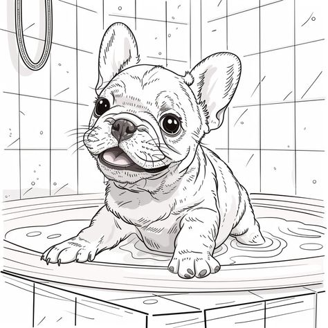 Bulldog Coloring Pages, Puppy Sketches, Drawing Dogs, Puppy Sketch, Dog Coloring Book, Coloring Pages Adult, Dog Coloring Page, Art Animals, Animal Coloring