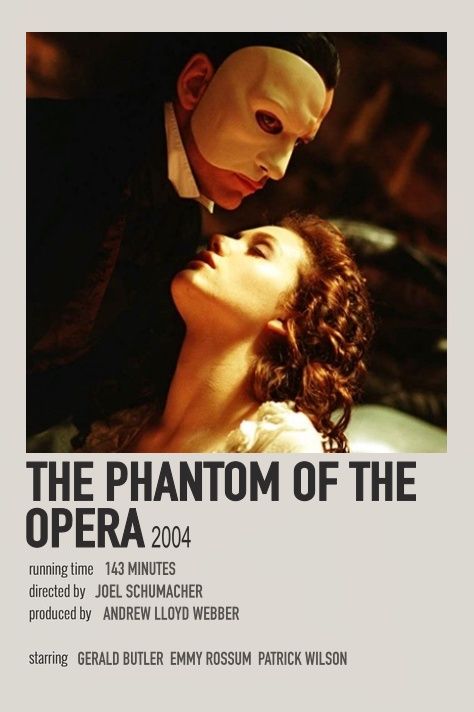 Phantom Of The Opera 2004, Movies Romantic, Polaroid Movie Poster, Miranda Richardson, Indie Movie Posters, Movies To Watch Teenagers, Patrick Wilson, Iconic Movie Posters, Movie Card