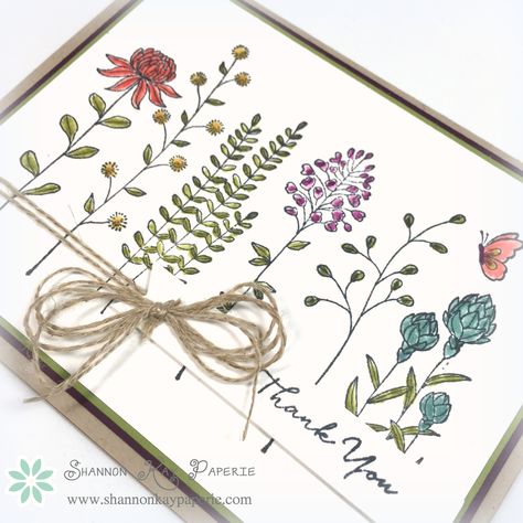 Stampin Up Flowering Fields, Mother's Day Cards Handmade Simple, Stampin Up Valentine Cards, Sympathy Thank You Cards, Hello Cards, Floral Image, Flower Stamp, Garden Care, Stamping Up Cards