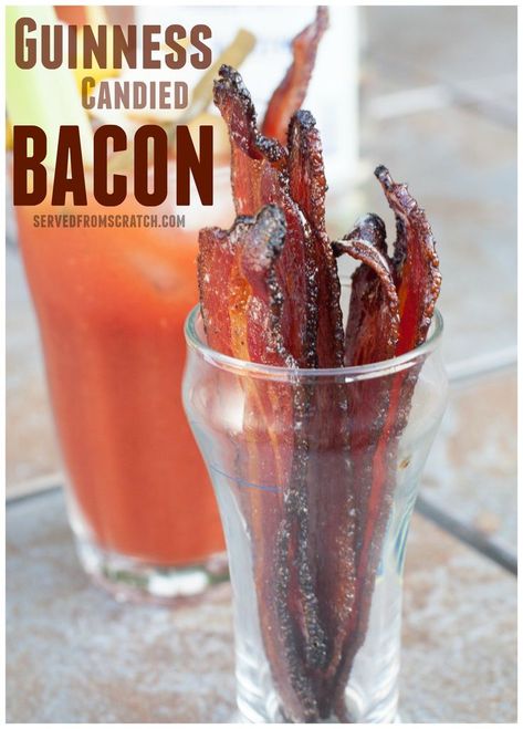 Take your Bacon AND your Bloody Marys to the next level by making Guinness Candied Bacon! Candy Bacon, Guinness Recipes, Candied Bacon Recipe, Beer Bacon, Bacon Recipe, Candied Bacon, Beer Recipes, Bacon Recipes, Guinness