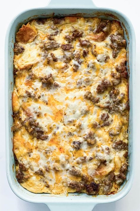 Overnight Sausage Breakfast Casserole With Bread, French Bread Egg Casserole, Day Before Breakfast Casserole, Breakfast Casserole Sausage Bread Eggs Cheese, Bus Quick Breakfast Casserole, Breakfast Egg Sausage Casserole, Egg And Sausage Casserole With Bread, Breakfast Meat Casserole, Egg And Meat Breakfast Casserole