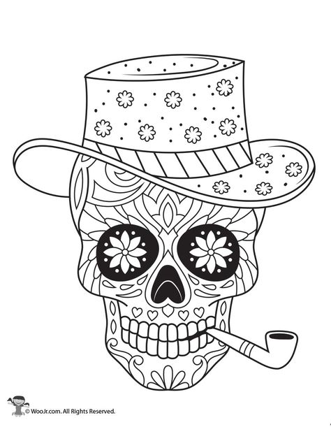 Day of the Dead Adult Coloring Pages - With Sugar Skulls! | Woo! Jr. Kids Activities Skull Coloring, Skull Color, Free Adult Coloring Printables, Den Mrtvých, Skull Coloring Pages, Adult Colouring Printables, Free Adult Coloring Pages, Printable Adult Coloring Pages, Halloween Coloring Pages