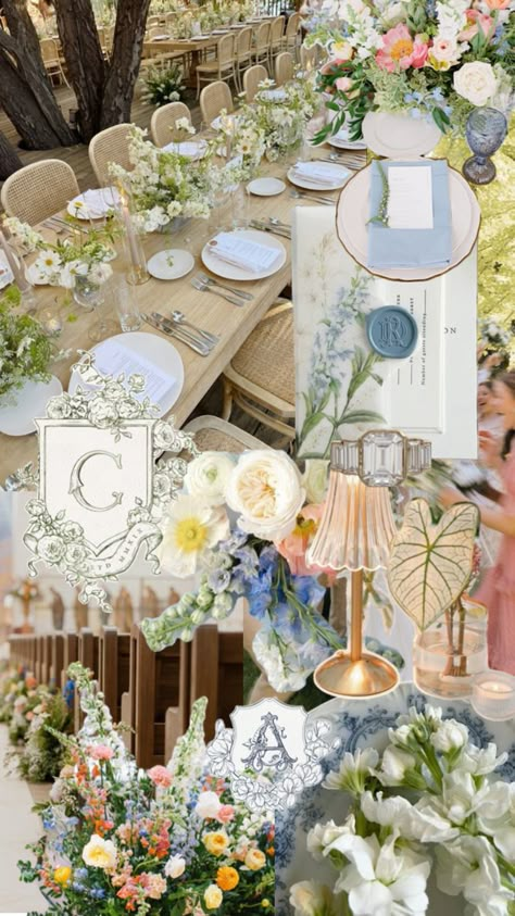 Monet Wedding, French Garden Wedding, Garden Wedding Theme, Ceremony Decorations Outdoor, Prom Themes, Garden Theme Wedding, Prom Theme, Table Setting Decor, English Wedding