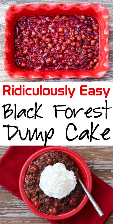 Black Forest Dump Cake 4 Ingredients, Black Forest Dump Cake Recipes, Chocolate Cherry Dump Cake Recipes, Chocolate Raspberry Dump Cake, Dump Cake Recipes Cherry, Chocolate Dump Cake Recipes, Cherry Dump Cake Recipes, Cherry Chocolate Dump Cake, Easy Dump Cakes