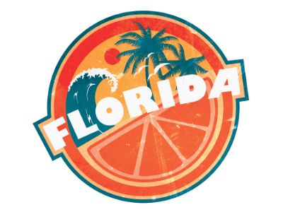 Florida Sticker by Ryan Magsino Aesthetic Stickers Cool, Florida Stickers, Iphone Stickers, Florida Oranges, Florida Design, Tumblr Stickers, Hydroflask Stickers, Travel Stickers, Phone Stickers