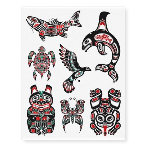 Tatouage Haida, Haida Tattoo, Killer Whale Tattoo, Arte Haida, Tree Frog Tattoos, Native American Tattoos, Native Tattoos, Native Artwork, Pacific Northwest Art