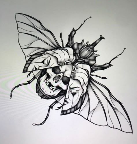 Ladybug Skull Tattoo, 42 Tattoo, Satanic Tattoos, Beetle Tattoo, Sick Tattoos, Insect Tattoo, Bug Tattoo, Sick Tattoo, Scary Tattoos