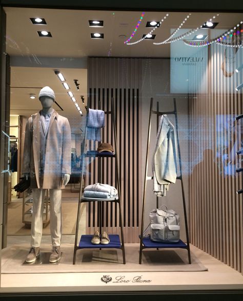 @ Causeway Bay HK Vitrine Design Clothes, Mens Display Ideas Visual Merchandising, Clothing Window Display, Retail Store Layout, Fashion Window Display, Vitrine Design, Shoe Store Design, Clothing Store Displays, Visual Merchandiser