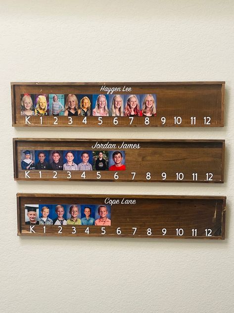 School Picture Board, K Through 12 Picture Display, Unique Picture Display Ideas, School Picture Display Ideas, K-12 School Picture Display, Diy School Pictures Display K-12, Kids Artwork Display Frame, Art Hanger Kids Artwork Display, School Pictures Display