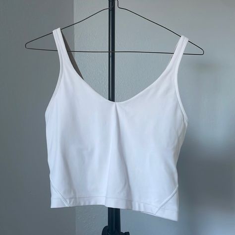 Lululemon Athletica Align Tank Top - White White Lulu Align Tank, Lululemon Align Tank White, Align Tank Lululemon, White Align Tank, Lulu Wishlist, Lulu Align Tank, Dance Fits, Align Tank Top, Hot Clothes