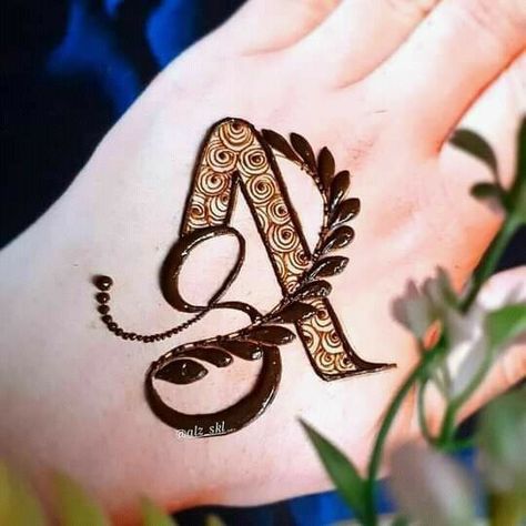 A Alphabet Tattoo, Pakistani Mehndi Design, Latest Finger Mehndi Designs, Tattoo Mehndi Design, Tikki Mehndi, Tattoo Mehndi, A Alphabet, Alphabet Tattoo, Pakistani Mehndi