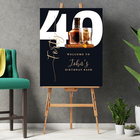 Bday Template, Men's Birthday, Birthday Menu, Birthday Welcome Sign, Banner Printable, Vinyl Banner, Cigars And Whiskey, Surprise Party, Vinyl Banners