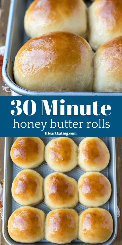 Soft honey butter rolls that are made from scratch in just 30 minutes! Honey Butter Rolls, Honey Yeast Rolls, Quick Yeast Rolls, Honey Dinner, Easy Yeast Rolls, Butter Rolls, Butter Roll, Aesthetic Health, Tattoo Health