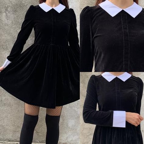 Goth Icon, Its Halloween, Wednesday Addams Dress, Addams Dress, Halloween Costumes 2022, Wearing All Black, Girl Princess Dress, Creative Halloween Costumes, Addams Family