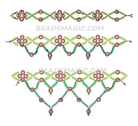 Beaded Necklace Tutorial, Beaded Necklace Patterns, Beading Netting, Seed Bead Patterns, Gelang Manik, Necklace Tutorial, Beaded Jewelry Tutorials, Necklace Patterns, Beaded Jewelry Designs