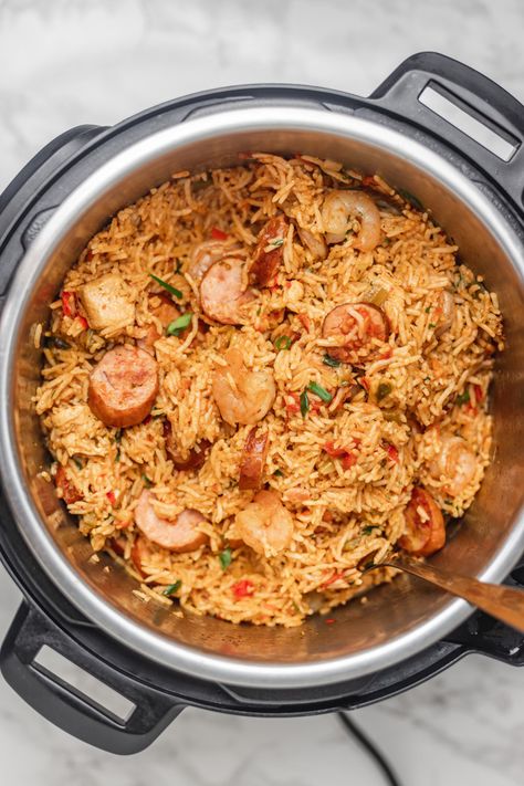 Zatarains Jambalaya In Instant Pot, Instapot Jumbolia Recipes, Rice Cooker Jambalaya, Jumbilyia Rice, Ww Jambalaya Recipe, Jumbolia Recipes Easy, Instapot Jambalaya, Jambalaya Instant Pot, Pork Jambalaya Recipe