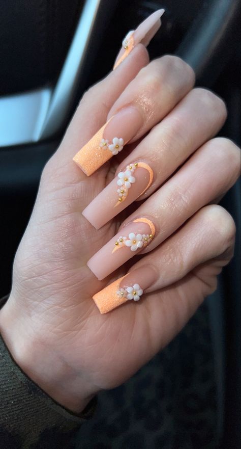 Pink Nails 2023, Trending Nail Ideas, Short Acrylic Nail Ideas, Short Acrylic Nails Almond, Almond Acrylic Nail, Nail Art Fall, Quinceanera Nails, Blue Acrylic Nails, Summery Nails