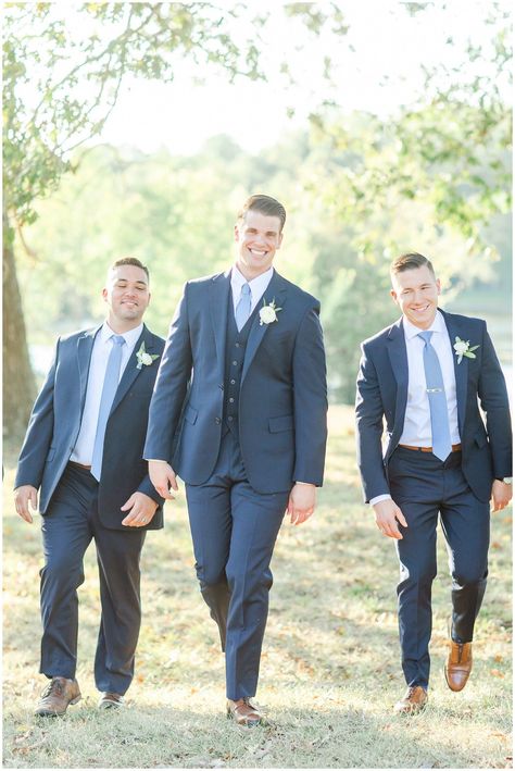 Black Suit Dusty Blue Tie, Navy Suit Blue Tie, Groomsmen Attire Suspenders, Cowboy Groomsmen, Dusty Blue Tie, Groomsmen In Navy, Navy Groomsmen Suits, Blue Groomsmen Suits, Navy Groomsmen