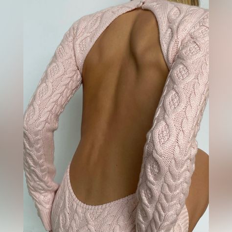 Danielle Guizio Cable Knit Backless Turtleneck Dress In Baby Pink Never Worn Feel Free To Make An Offer Backless Turtleneck, Baby Pink Color, Danielle Guizio, Turtleneck Dress, Turtle Neck Dress, Baby Pink, Cable Knit, Pink Color, New Arrivals